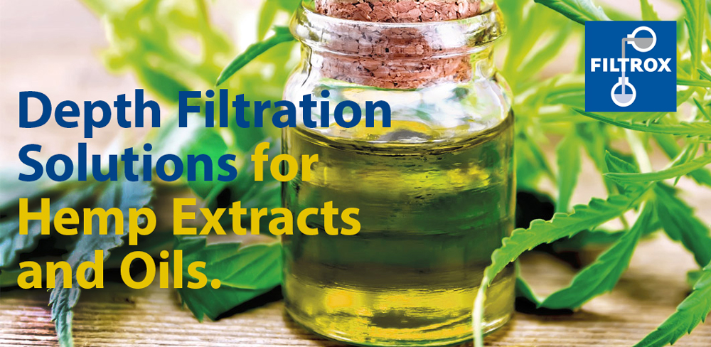 Depth filtration solutions for CBD oils, hemp oils and extracts, cannabis oil