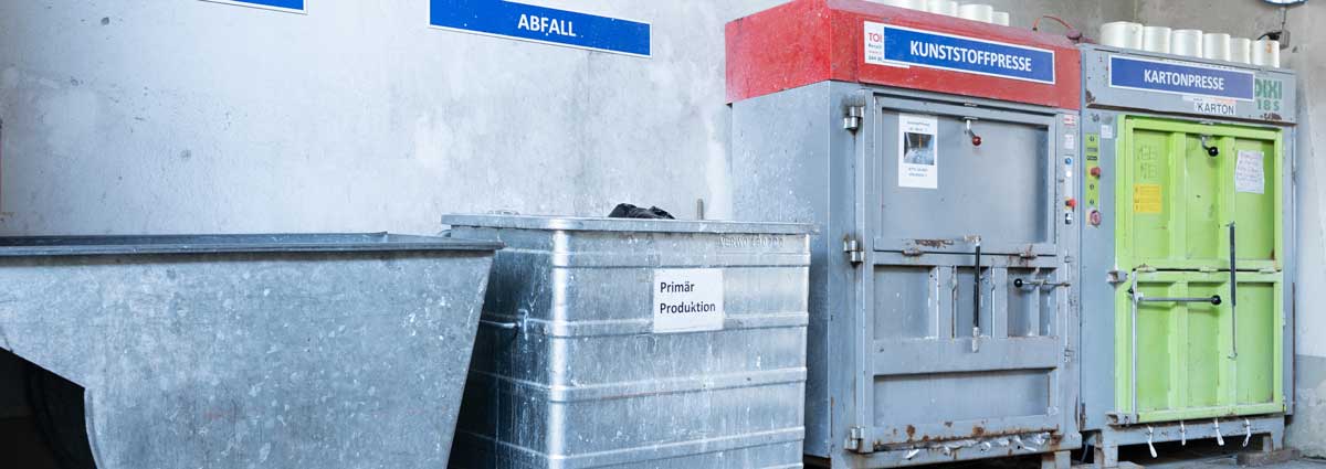 collection point in St.Gallen for recycling  collection and recycling of waste