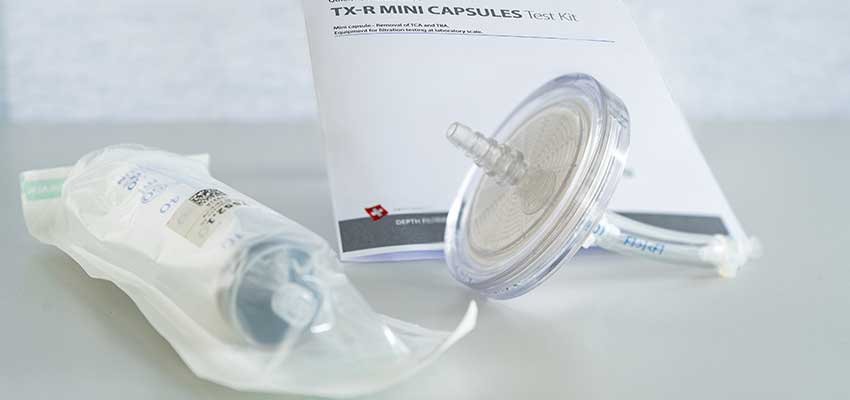 TXR Test kit para la eliminación de TCA y TBA del vino. Filtro laboratorio.