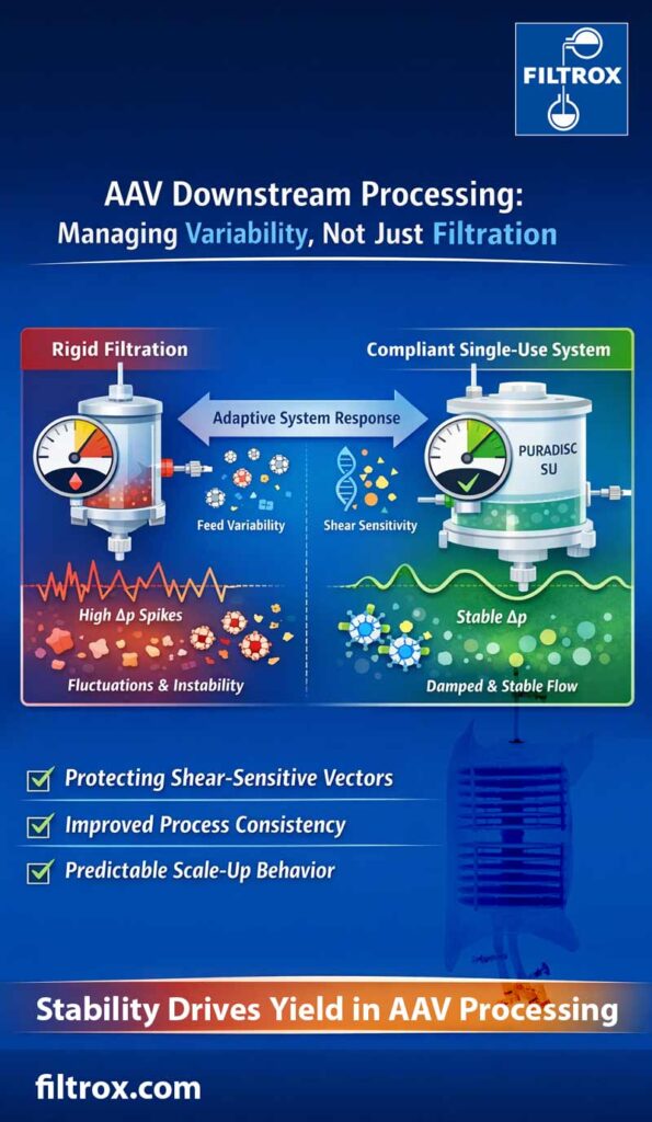 AAV downstream processing. Managing variability in filtration step